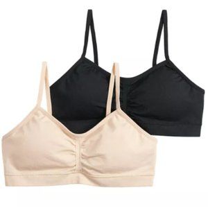 🥰 NWT Maidenform Girl Seamfree Ruched Crop Bralette - 2 Pack - size XXL 🥰